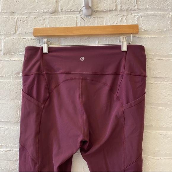 Lululemon || All The Right Places Crop II *23" Dark Adobe Burgundy Maroon 12 - Picture 4 of 10